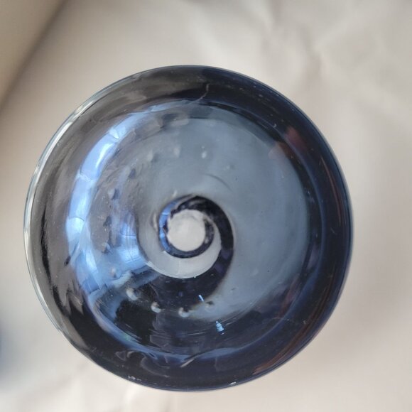 Libbey Apollo Blue Set Of 7 Vintage Blue Glass Tumblers - Picture 4 of 5